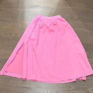 Pink Linen High Wasited Skirt